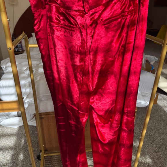 NWT's J Crew Carolina Pant in drapes red velvet trouser - size 18 - Picture 6 of 6